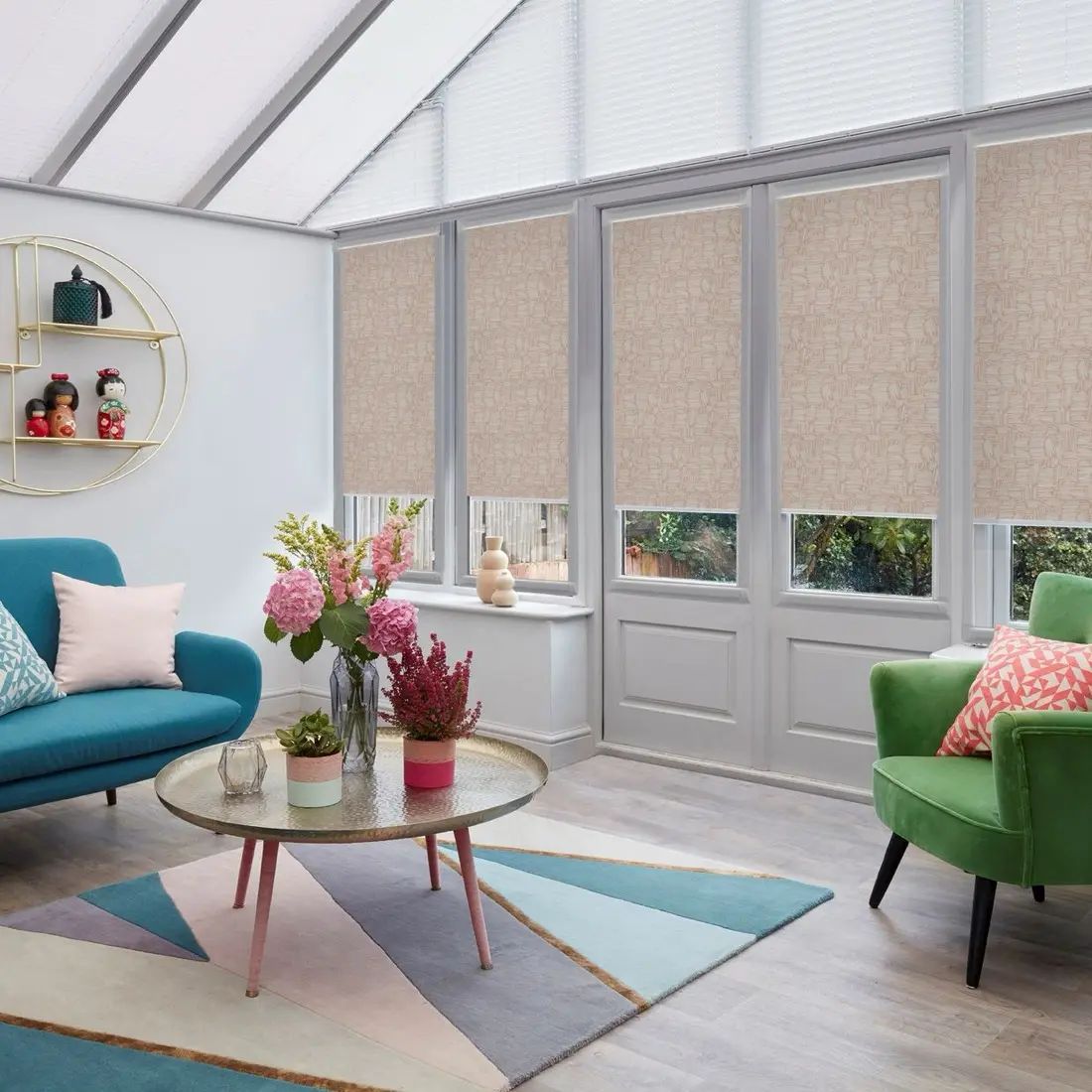 Splinters in Blackout Coral — made-to-measure blinds