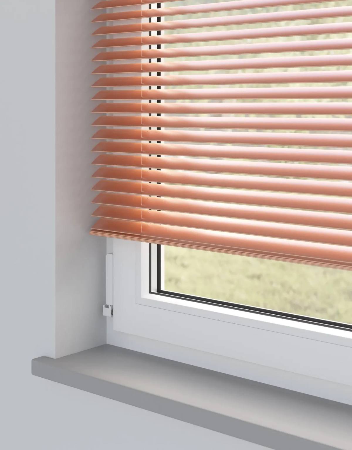 Burnt Venetian Blinds fitted in a British home