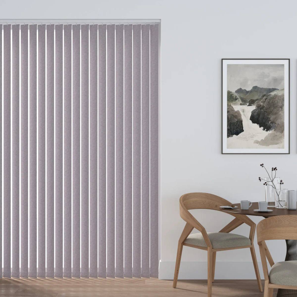 Jasmine Asc Vertical Blinds fitted in a British home
