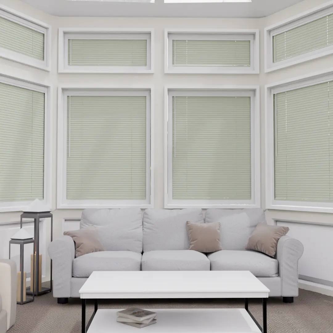 Perfect Fit No Drill Metal Venetian Blinds fitted in a British home
