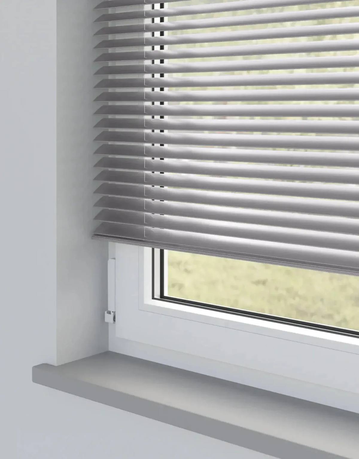 Mid Grey Metal Venetian Venetian Blinds fitted in a British home