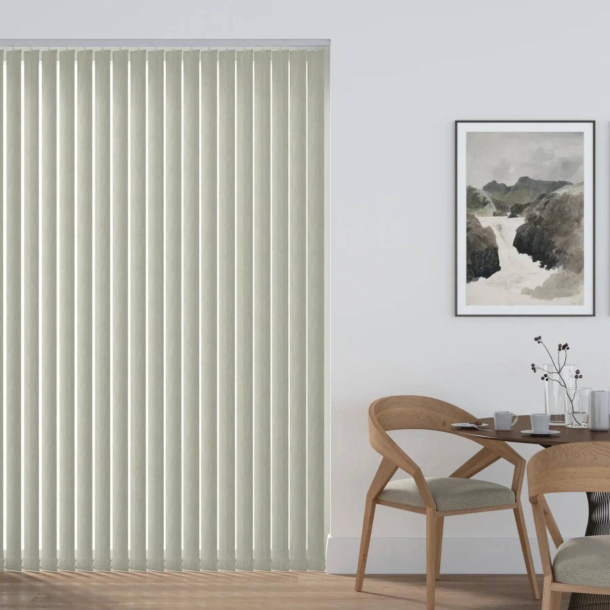 Shantung Vertical Blinds fitted in a British home