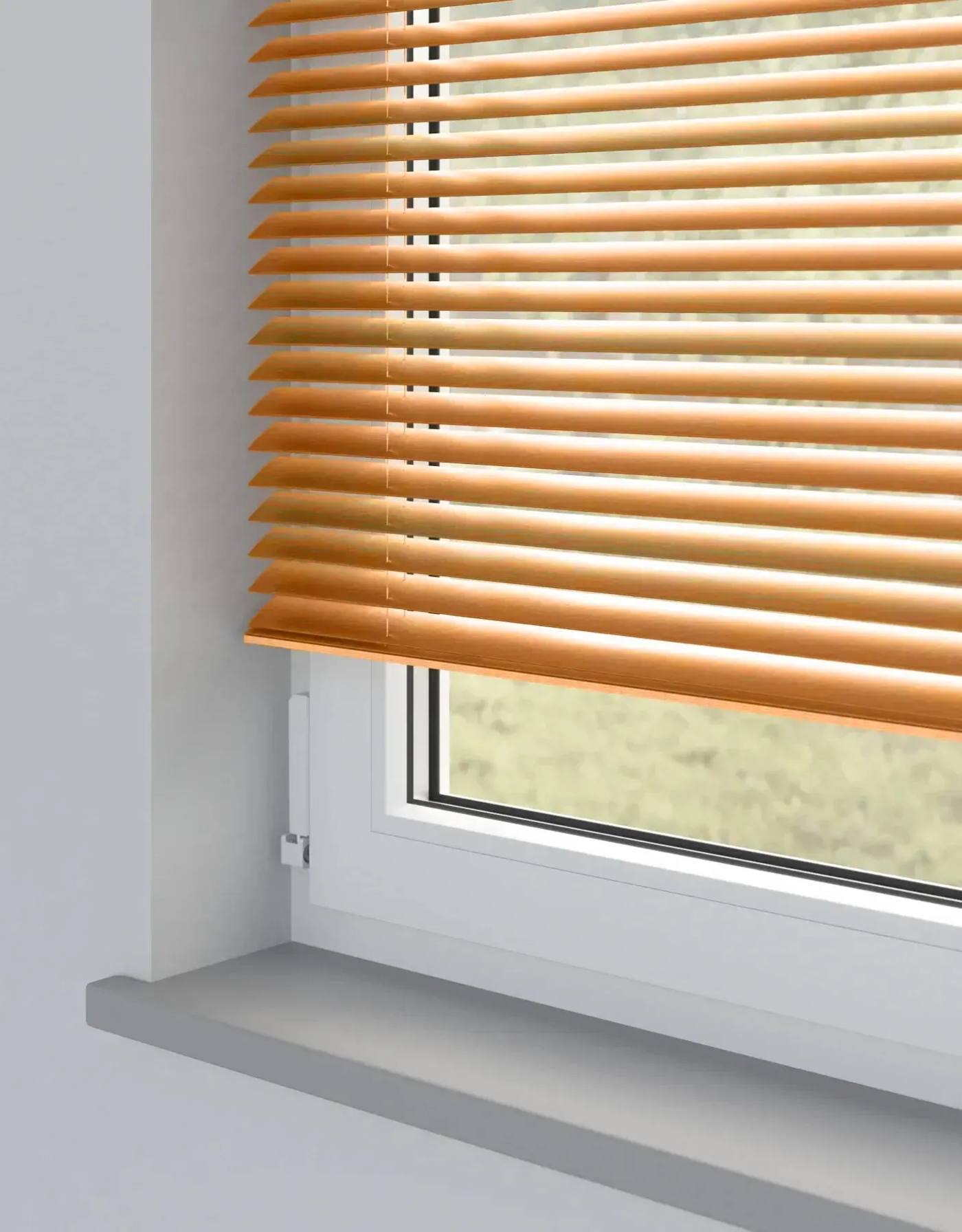 Venetian blinds fitted at a window