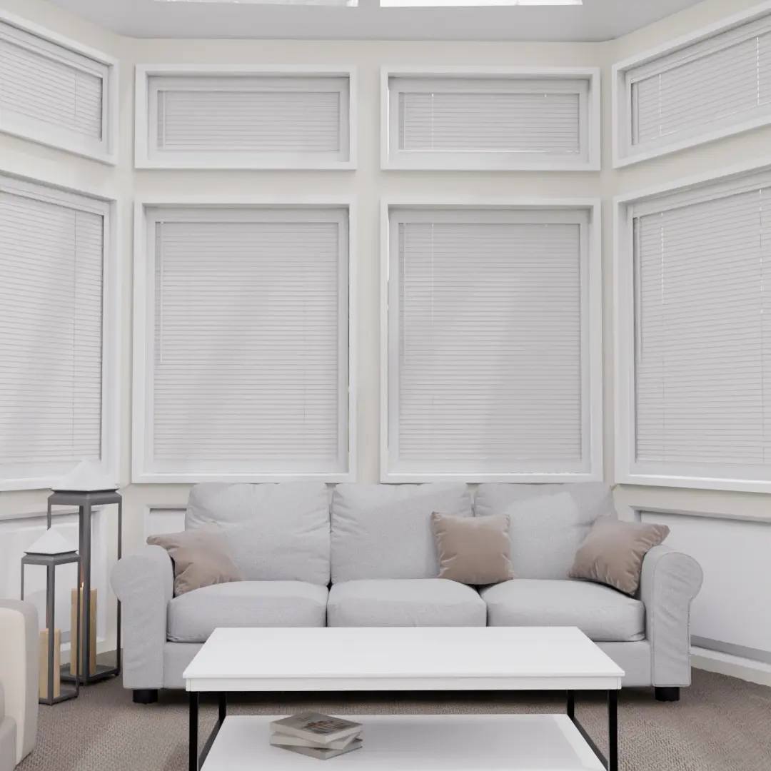 Perfect Fit No Drill Metal Venetian Blinds fitted in a British home