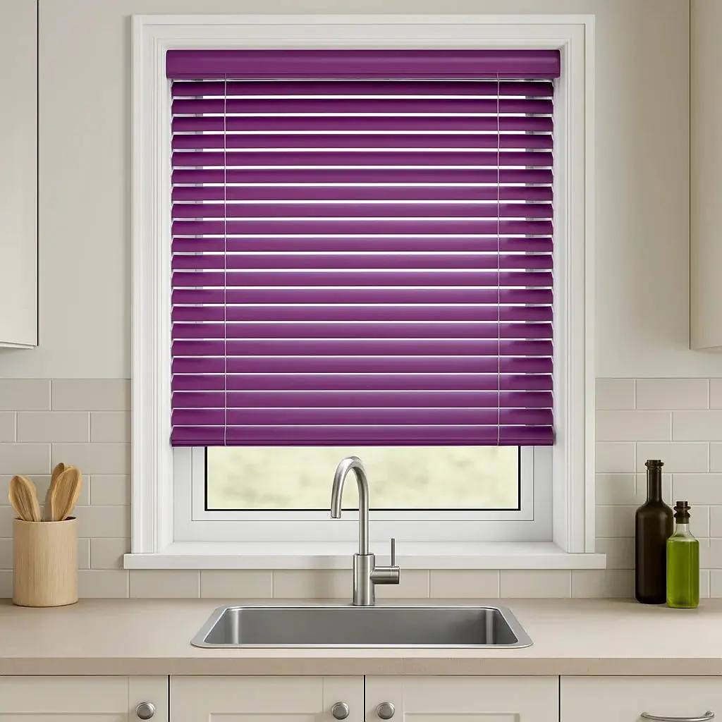 Damson Metal Venetian Venetian Blinds fitted in a British home