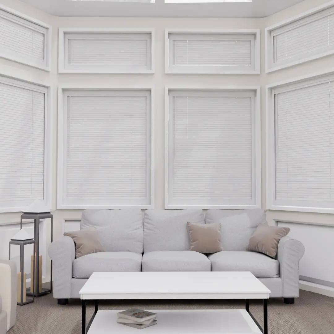 Perfect Fit No Drill Metal Venetian Blinds fitted in a British home