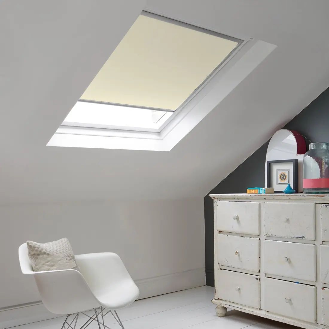 Cerulean in Almond — made-to-measure blinds