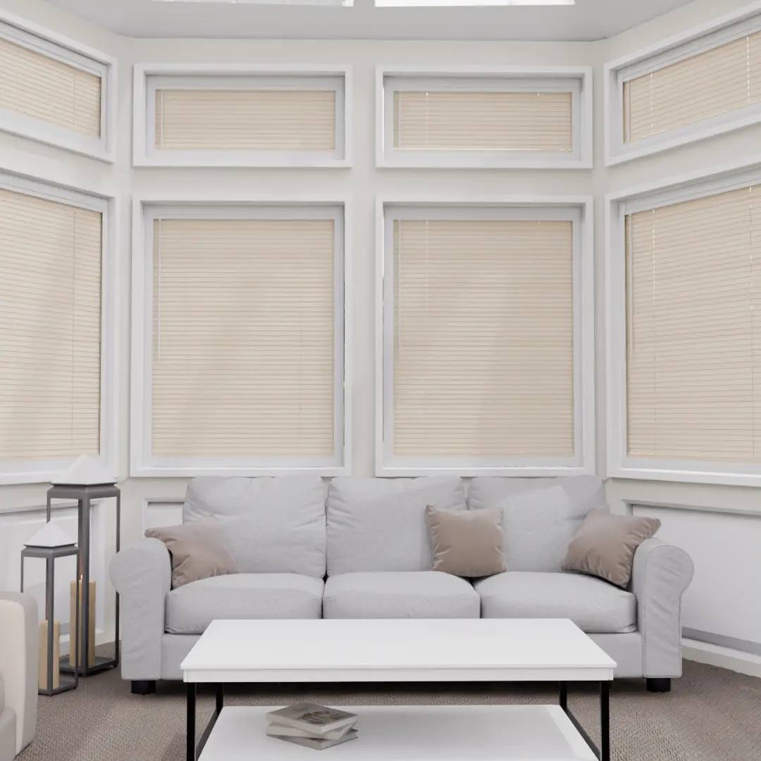 Perfect Fit No Drill Metal Venetian Blinds fitted in a British home