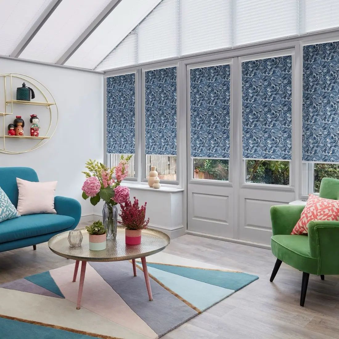 Travertine in Aquamarine — made-to-measure blinds