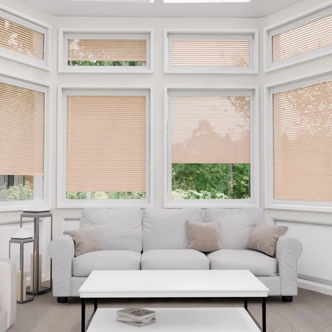Perfect Fit No Drill Metal Venetian Blinds fitted in a British home