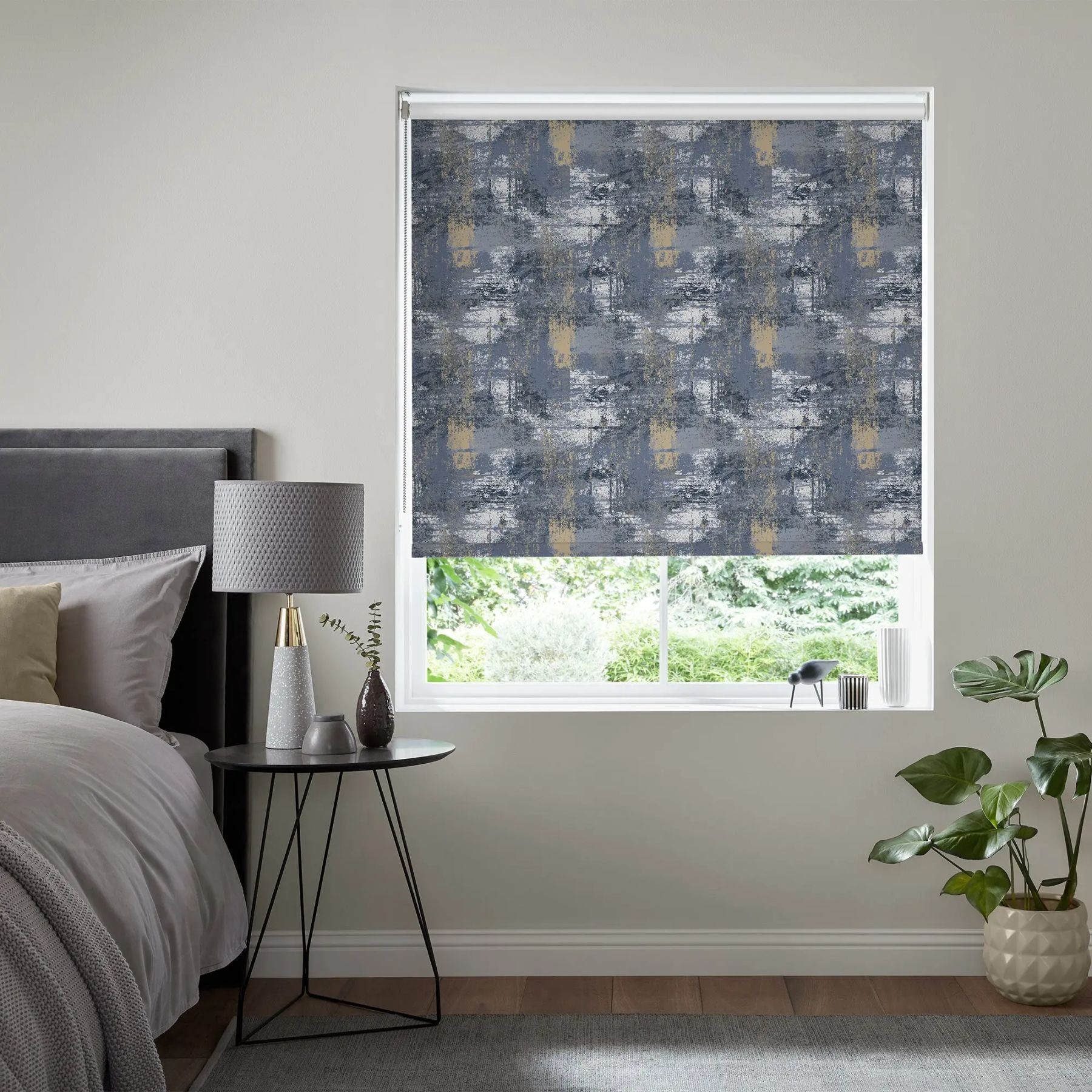 Insta Fit No Drill Roller Blinds Adventure Blackout Denim Roller Blinds