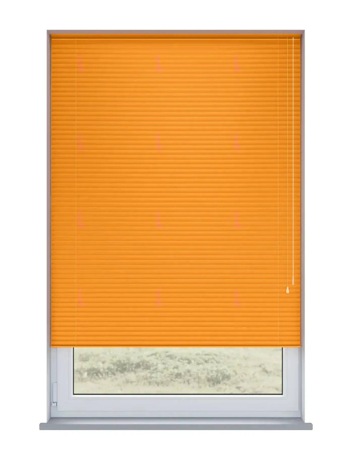Orange Metal Venetian Venetian Blinds fitted in a British home
