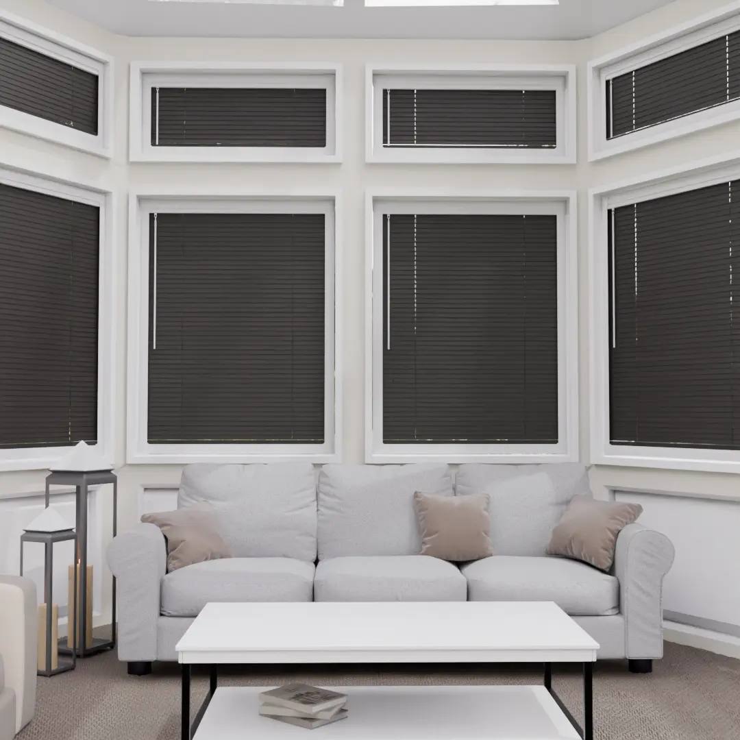 Perfect Fit No Drill Metal Venetian Blinds fitted in a British home