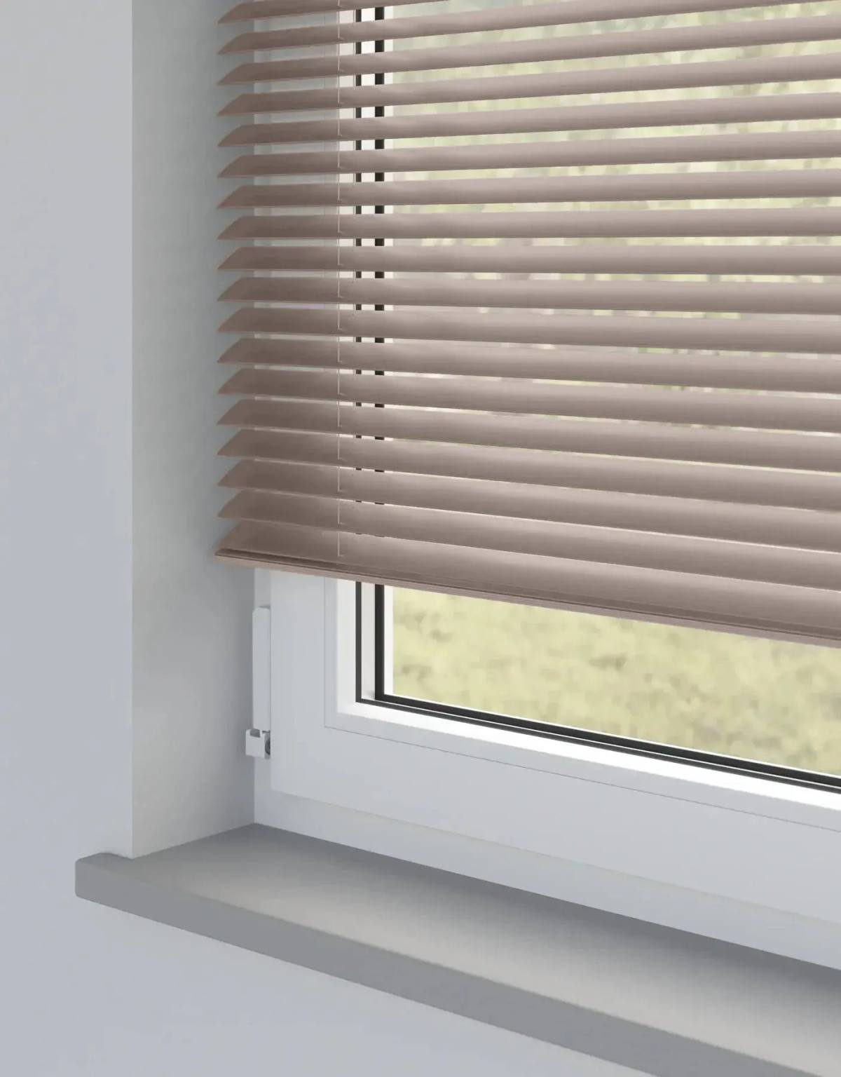 Mushroom Metal Venetian Venetian Blinds fitted in a British home