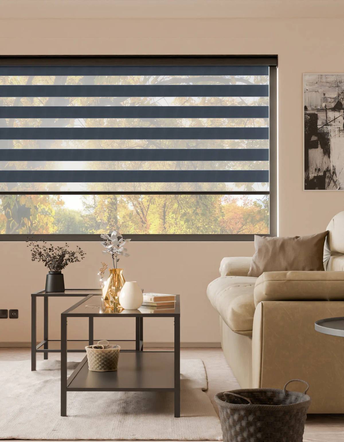 Blackout Pitch Charcoal Blinds fitted in a British home