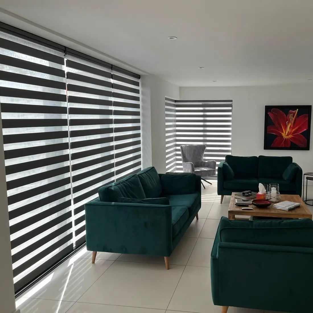 Firstlight in Black — made-to-measure blinds