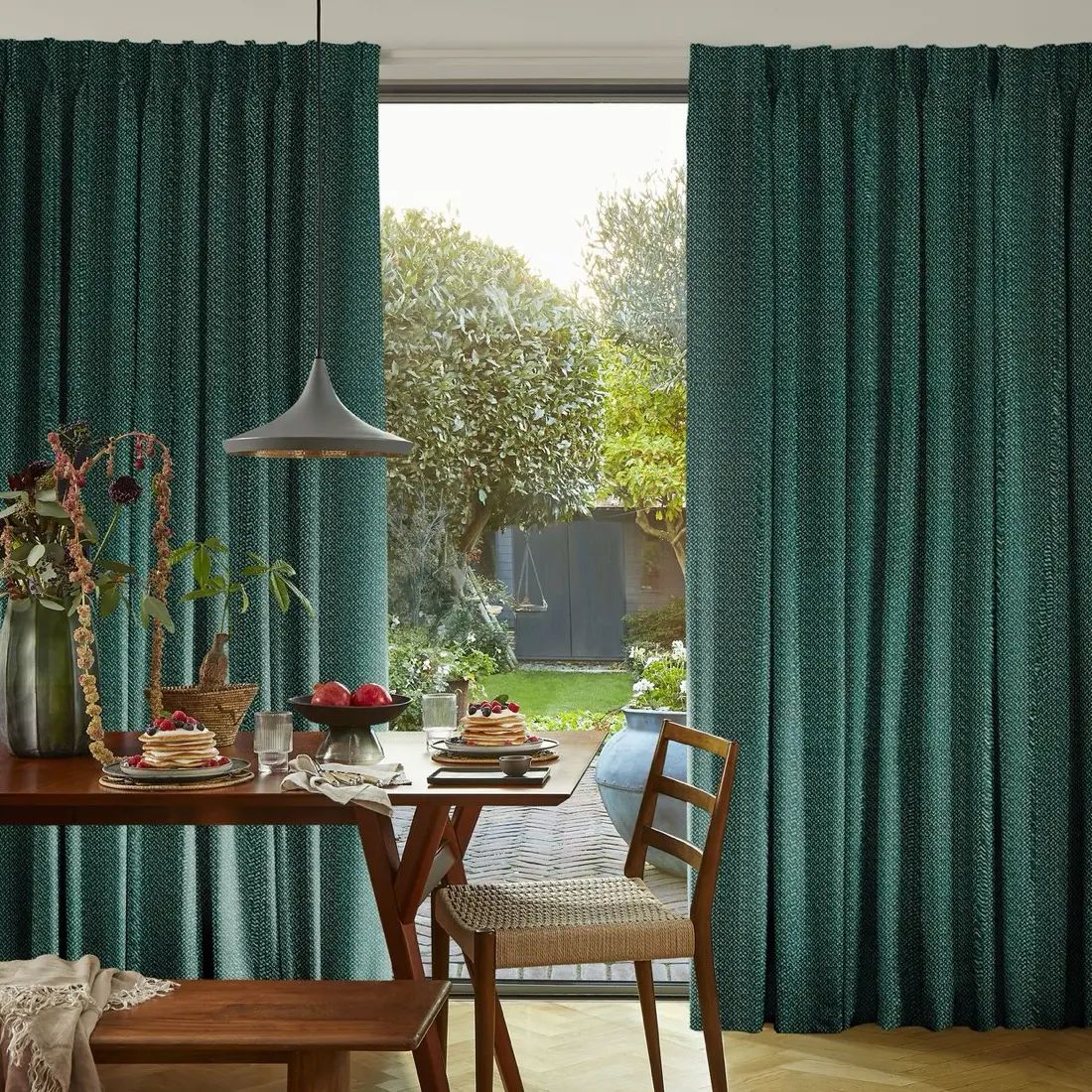 Ripple in Emerald — made-to-measure curtains