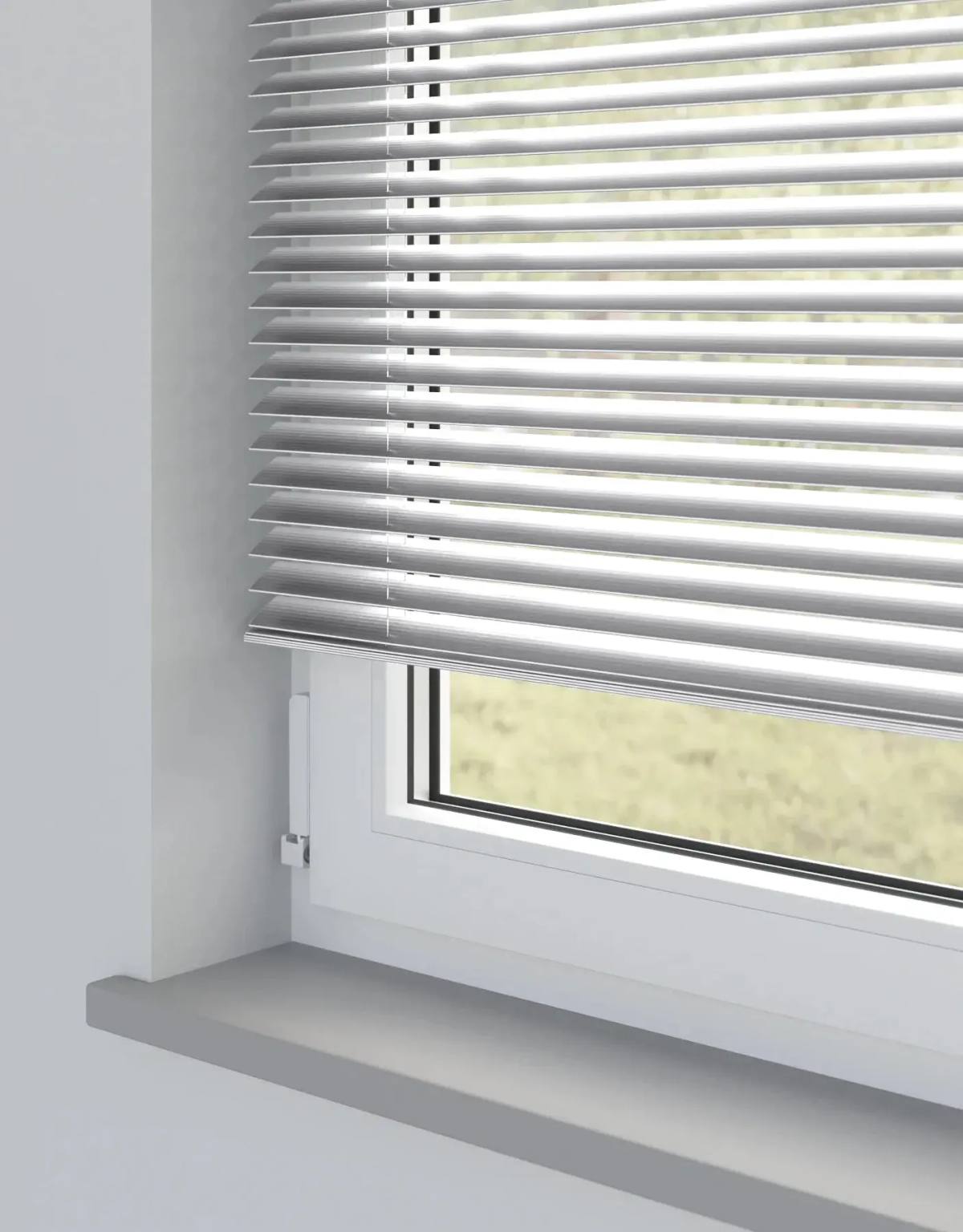 Pinstripe Metal Venetian Venetian Blinds fitted in a British home