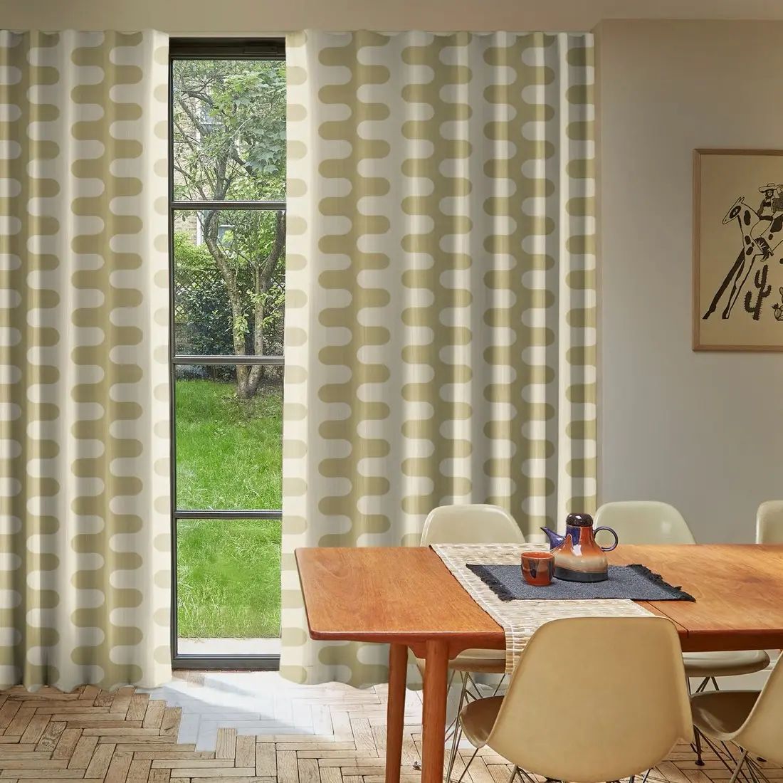 Vintagia in Wave Pistachio — made-to-measure curtains