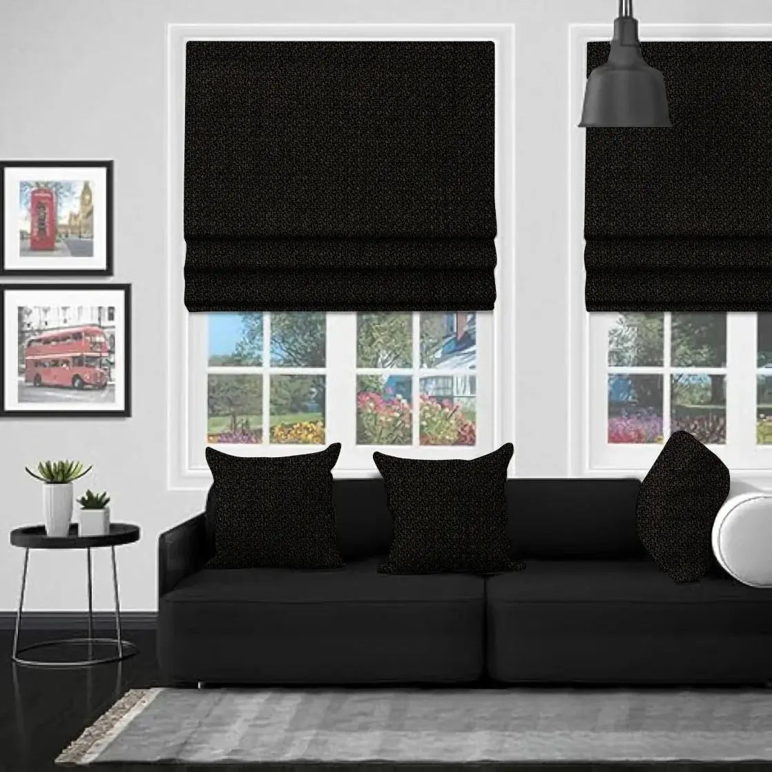 EB Roman Blinds Adana Black