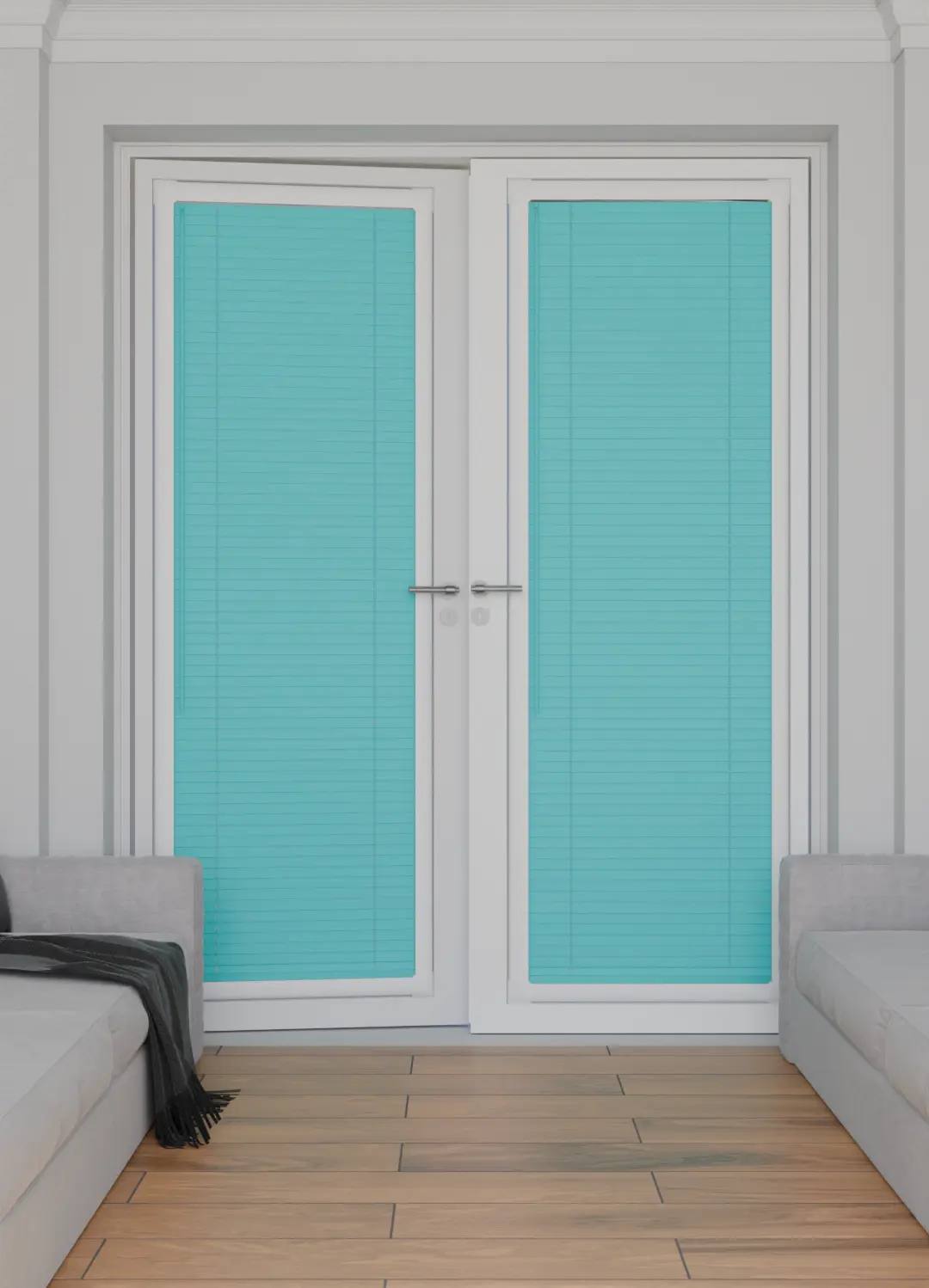 Perfect Fit No Drill Metal Venetian Blinds Electric fitted in a British home