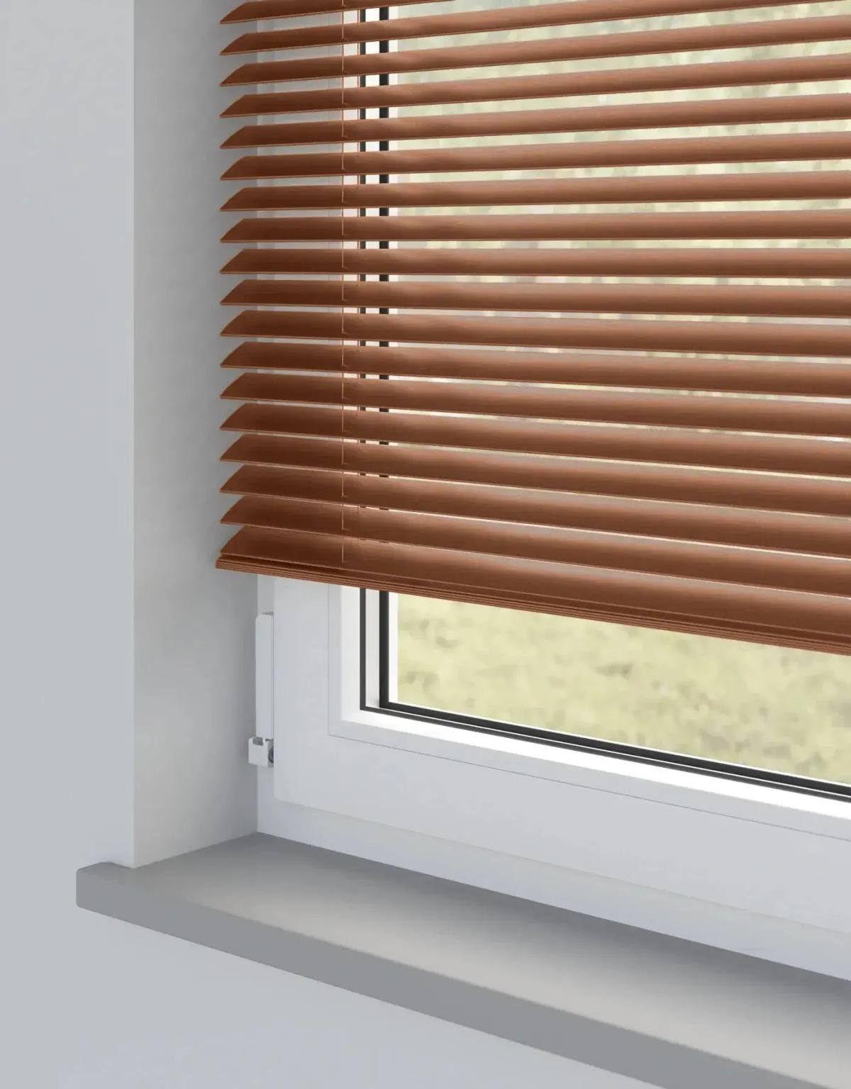 Cherry Venetian Blinds fitted in a British home