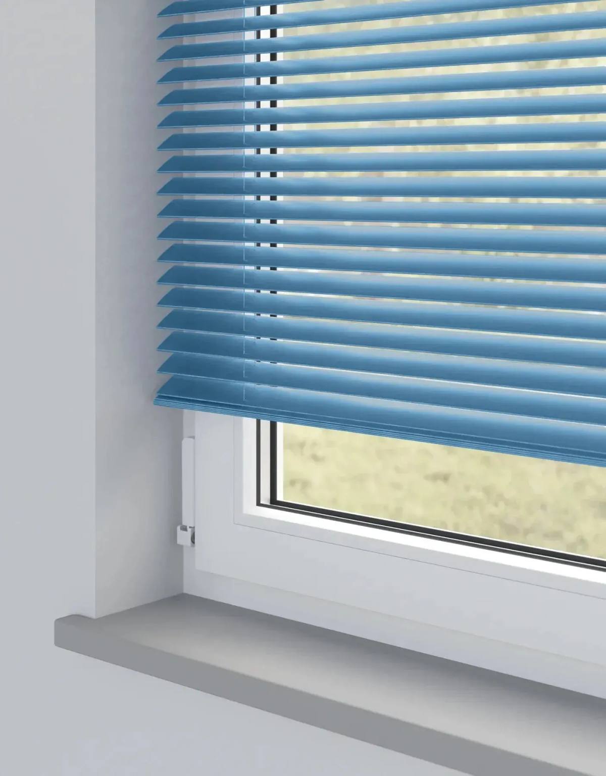 Midnight Blue Metal Venetian Venetian Blinds fitted in a British home