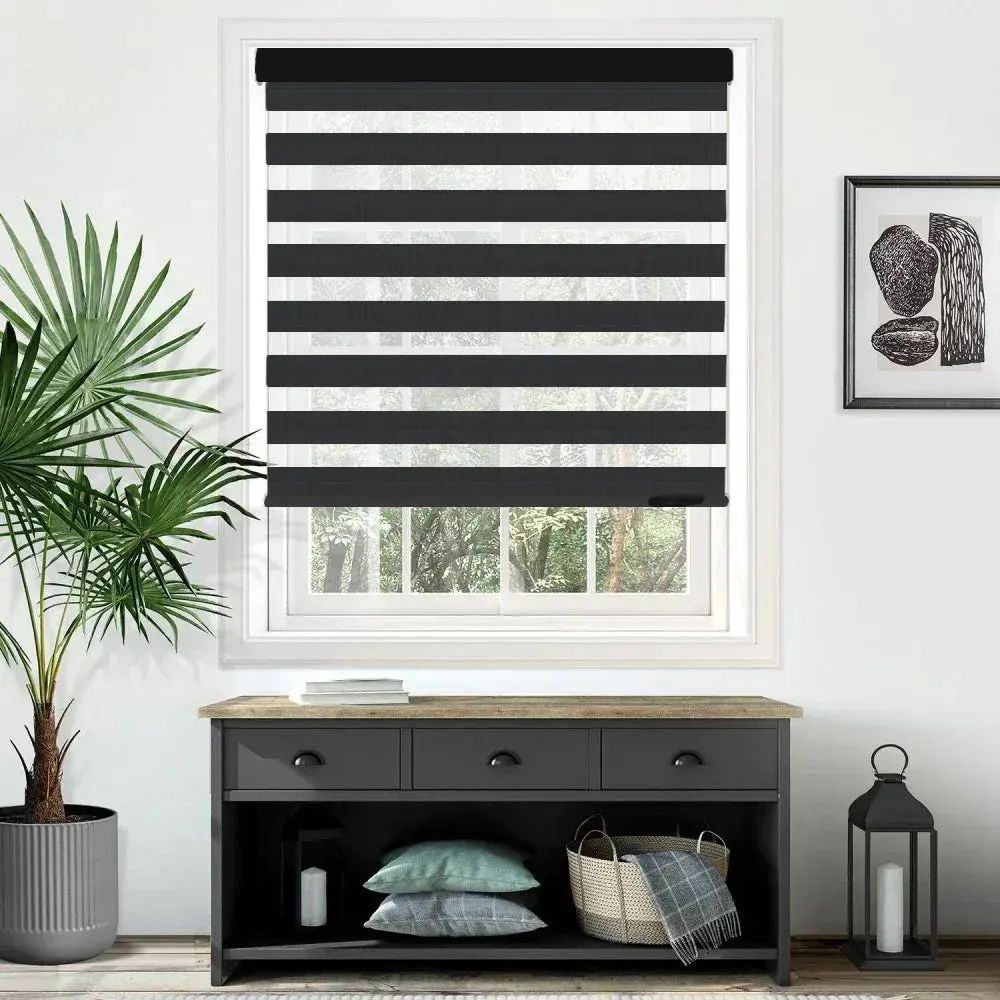 Plain Soft Day & Night Blinds Electric Black