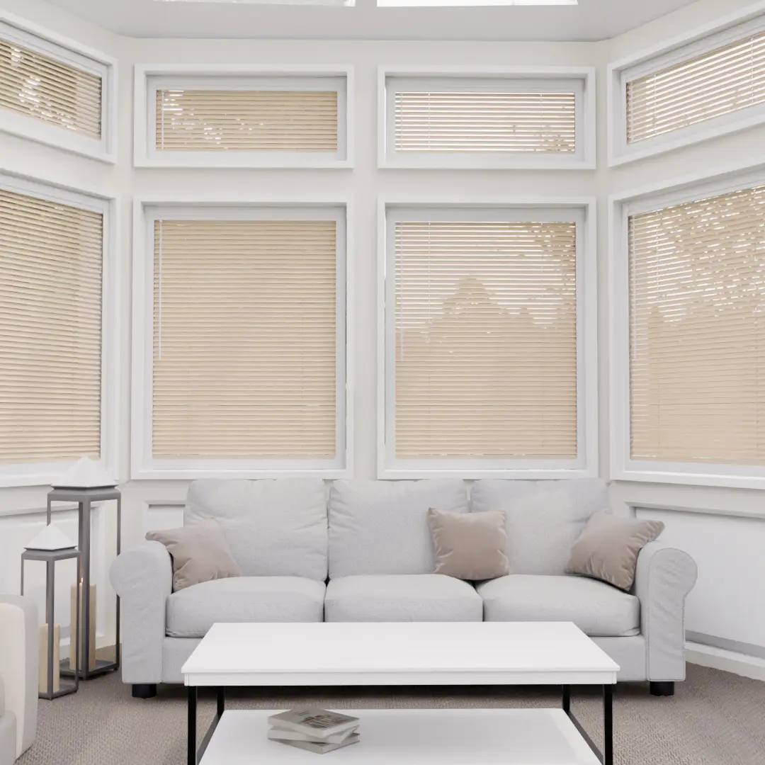 Perfect Fit No Drill Wooden Wooden Blinds fitted in a British home