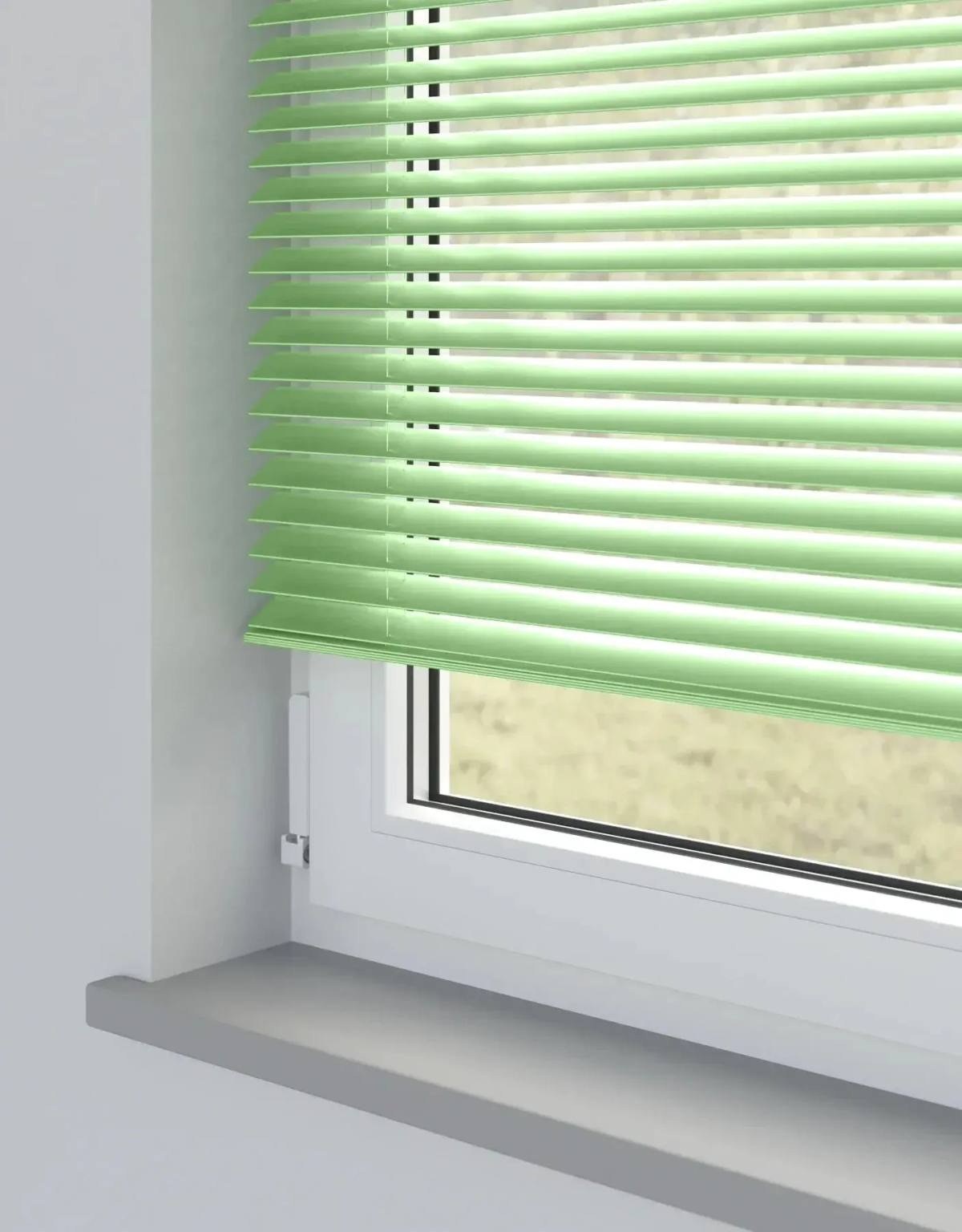 Pistachio Metal Venetian Venetian Blinds fitted in a British home