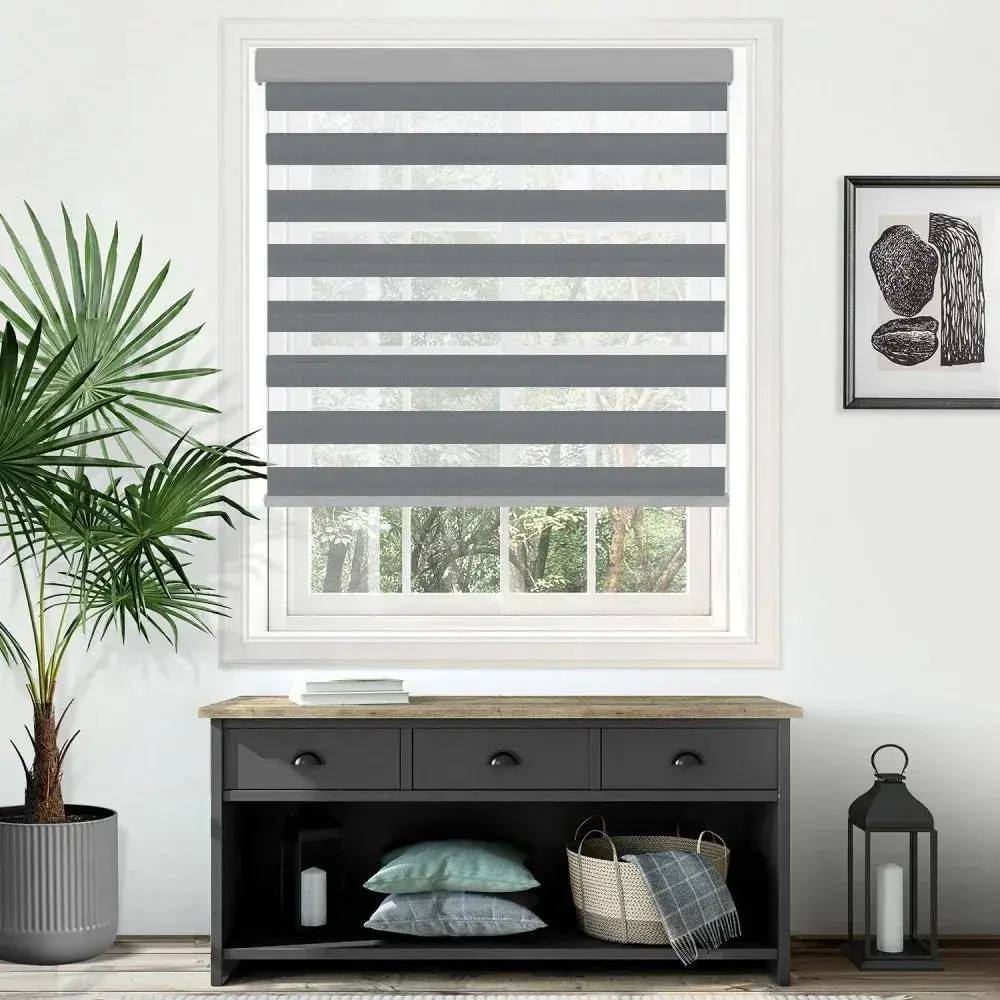 Plain Soft Day & Night Blinds Electric fitted in a British home