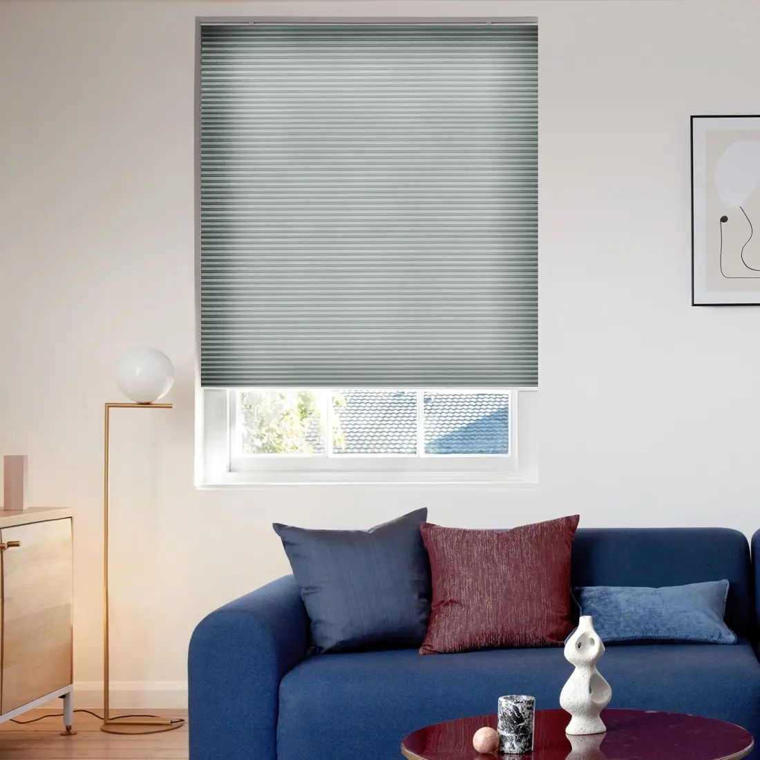 Trio in Batiste Fossil — made-to-measure blinds