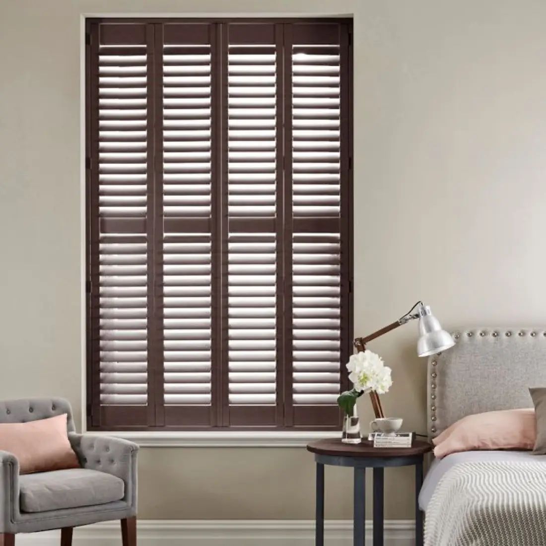 Walnut in Default — made-to-measure shutters