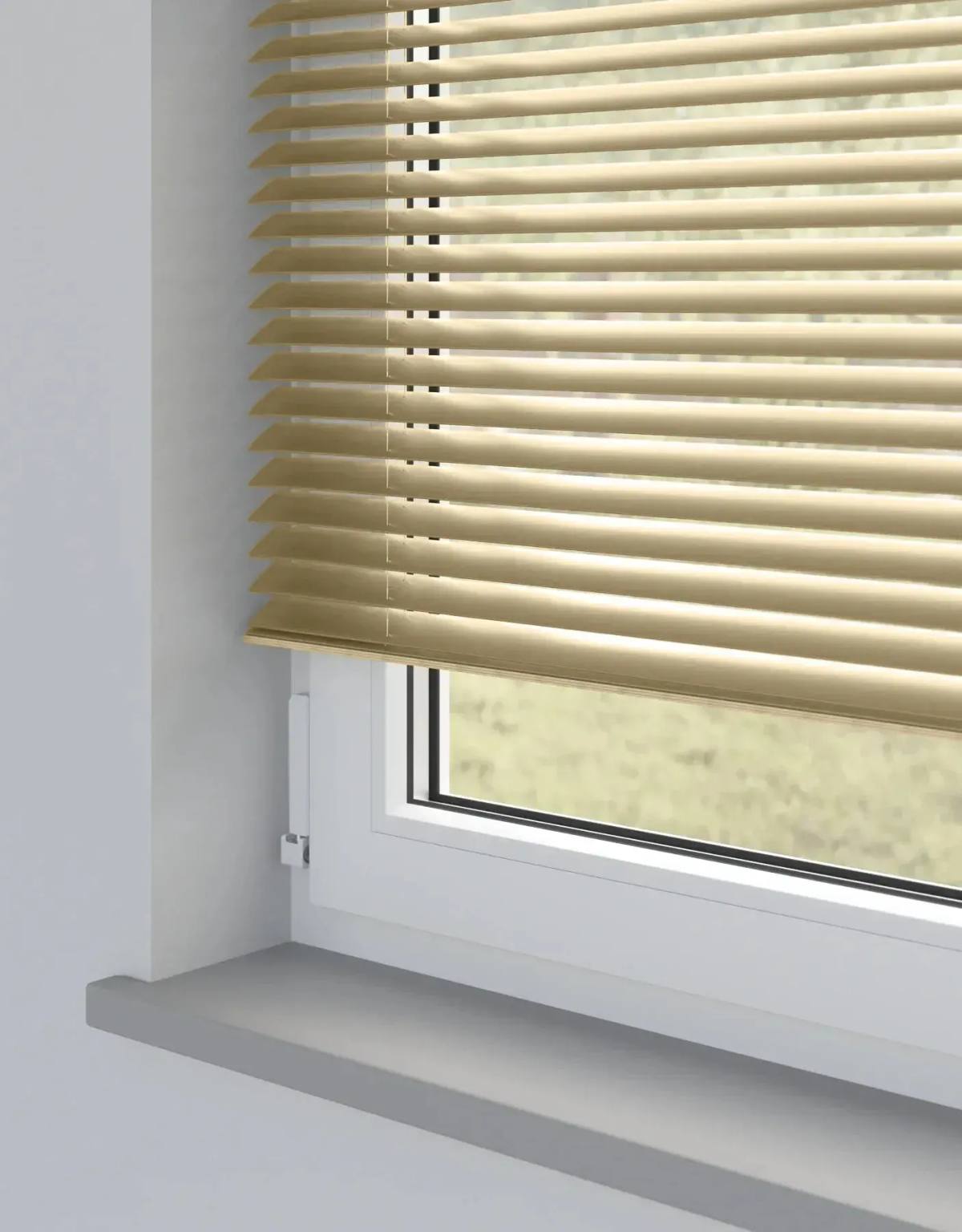 Natural Taupe Metal Venetian Venetian Blinds fitted in a British home