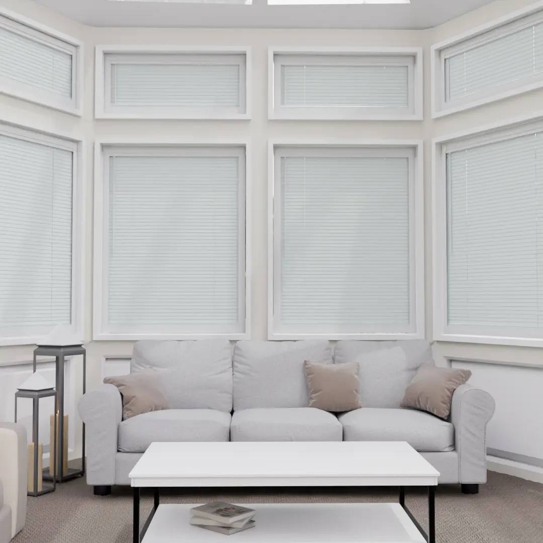 Perfect Fit No Drill Metal Venetian Blinds fitted in a British home