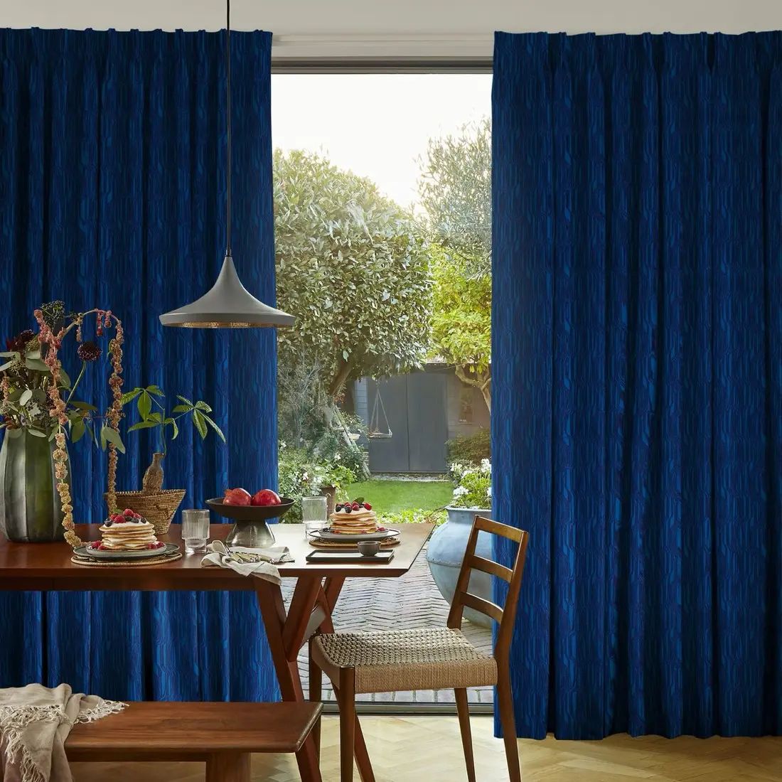 Edith in Indigo — made-to-measure curtains