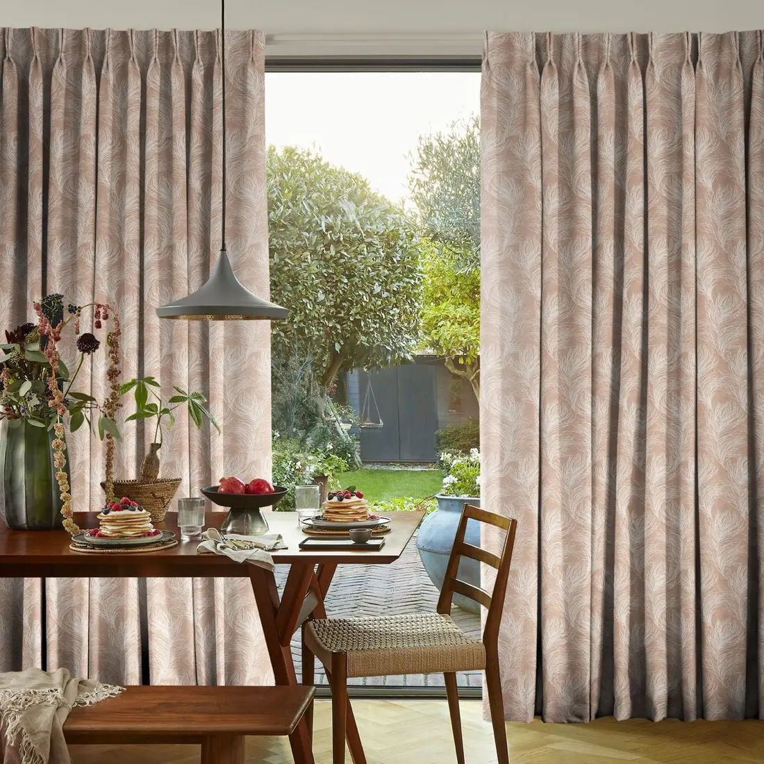 Plume in Apricot Blush — made-to-measure curtains