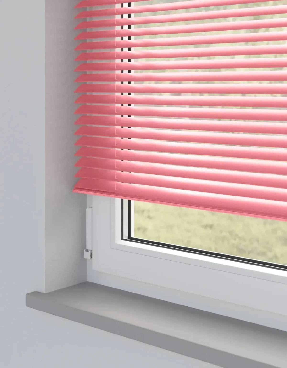 Pretty Pink Metal Venetian Venetian Blinds fitted in a British home