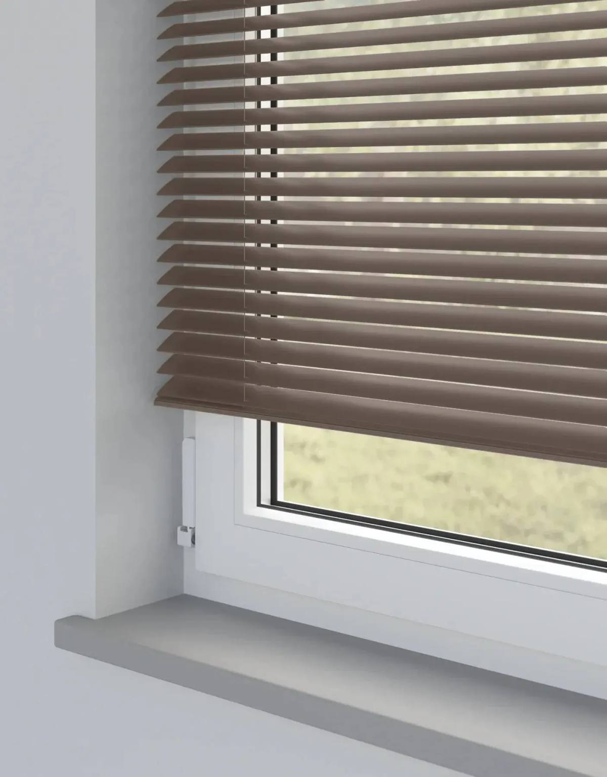 Mocha Metal Venetian Venetian Blinds fitted in a British home