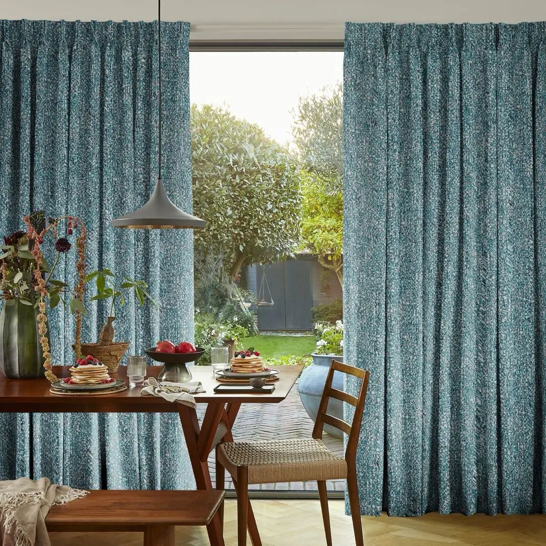 Alondra in Aqua — made-to-measure curtains
