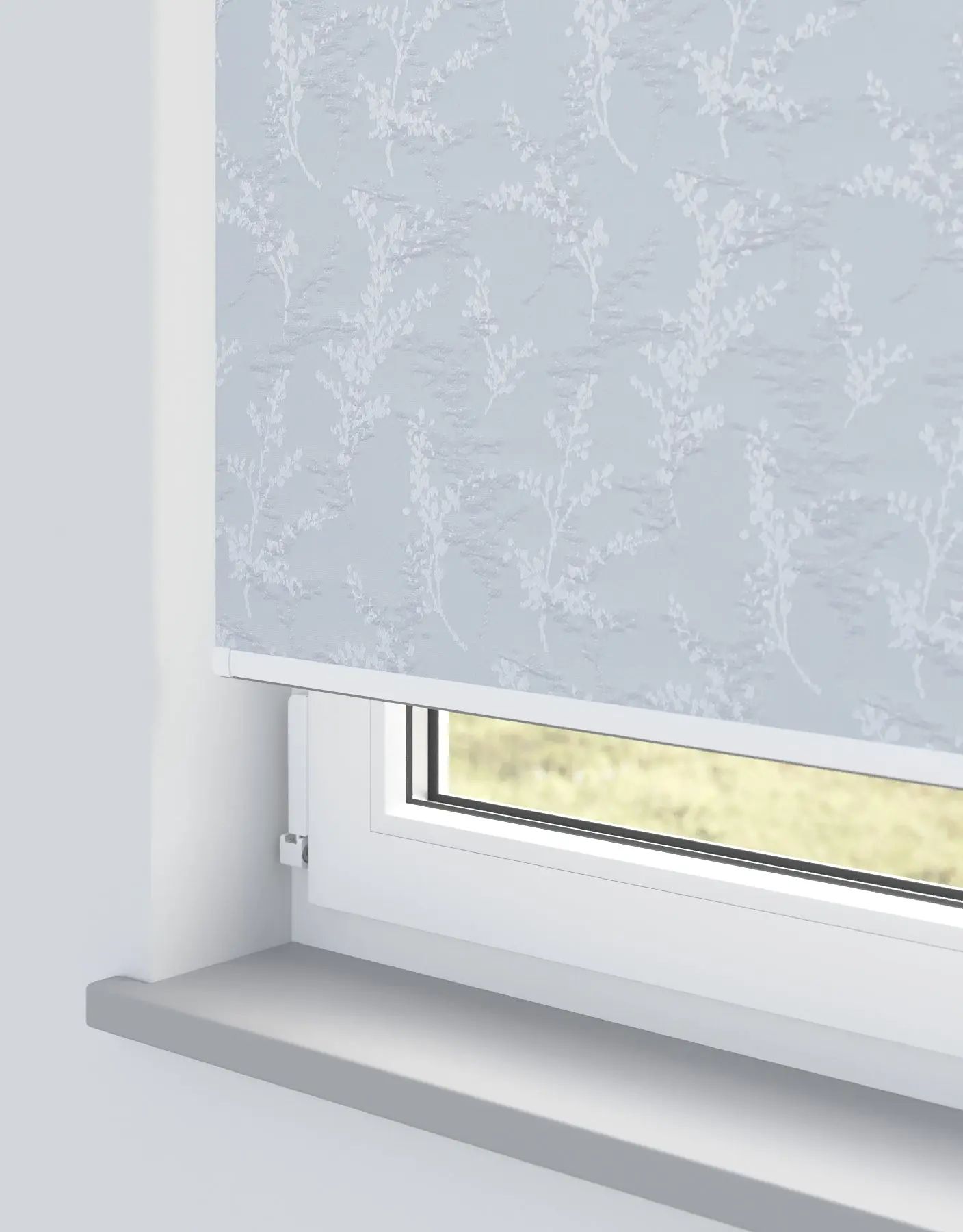 Fleur Roller Blinds Electric in Mist — made-to-measure blinds