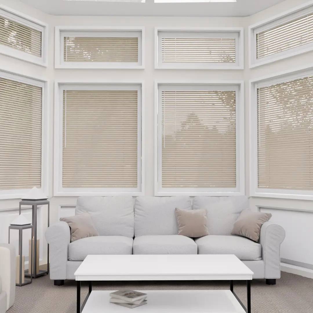 Perfect Fit No Drill Wooden Wooden Blinds fitted in a British home
